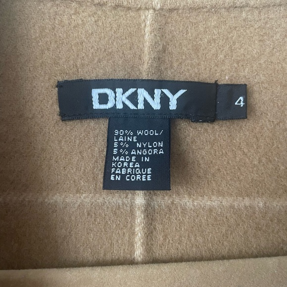 Dkny wool tan plaid coat - Picture 4 of 5